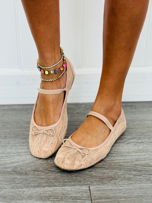 Nude Grace Lace Ballet Flats