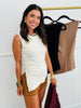 Asymmetric Action Ruched Top (Reg.)-3 Colors