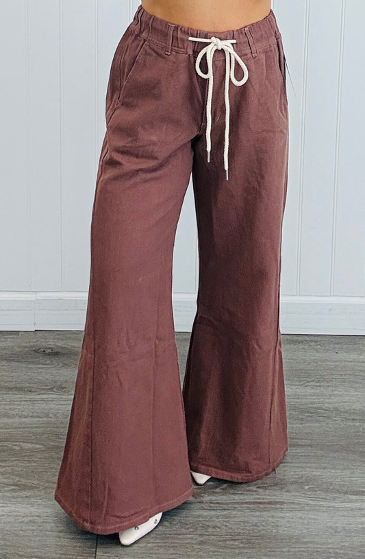 Brown Wide Leg Pants (Reg. and Plus)