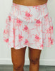 Pink Rose Print Active Skort (Reg.)