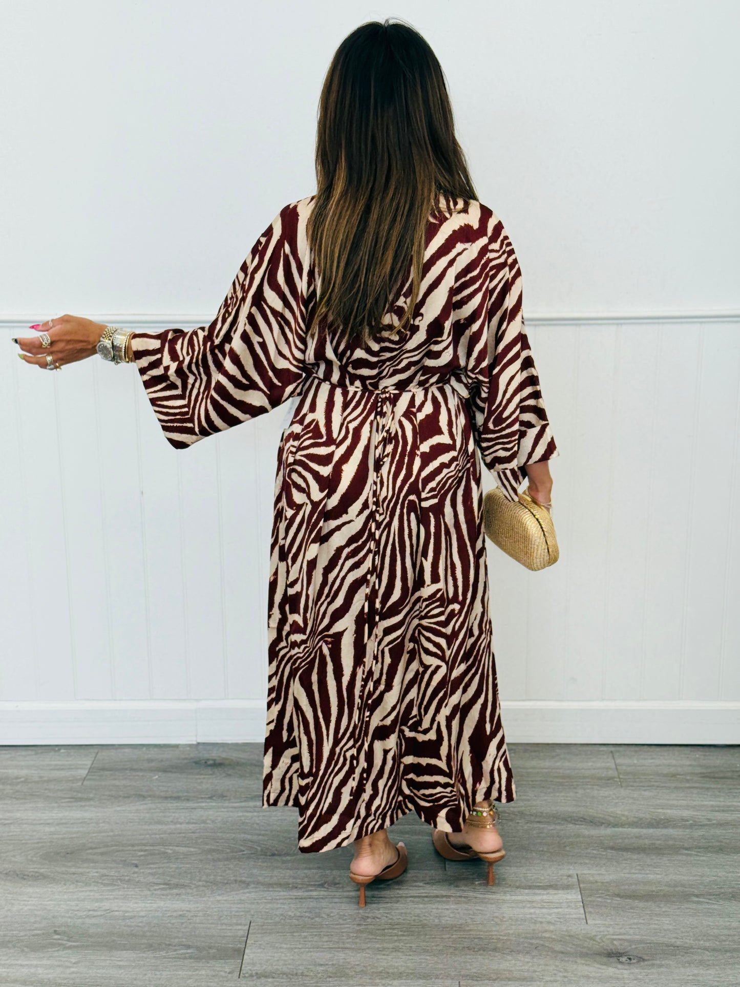 Wild Mirage Zebra Printed Midi Dress (Reg & Plus)
