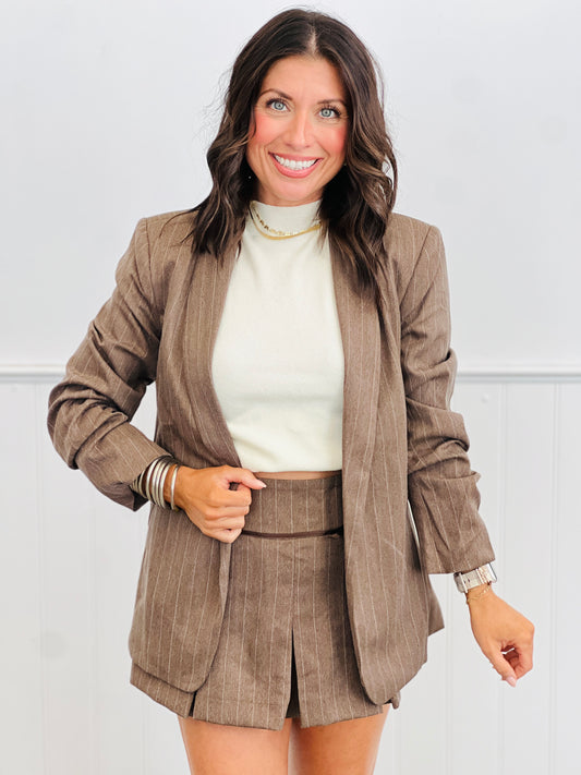 Toasted Walnut Pinstripe Blazer (Reg.)