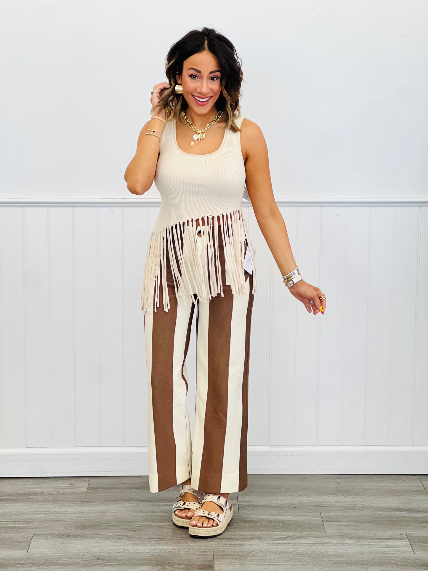 Brown Colette Bold Stripe Pants (Reg.)