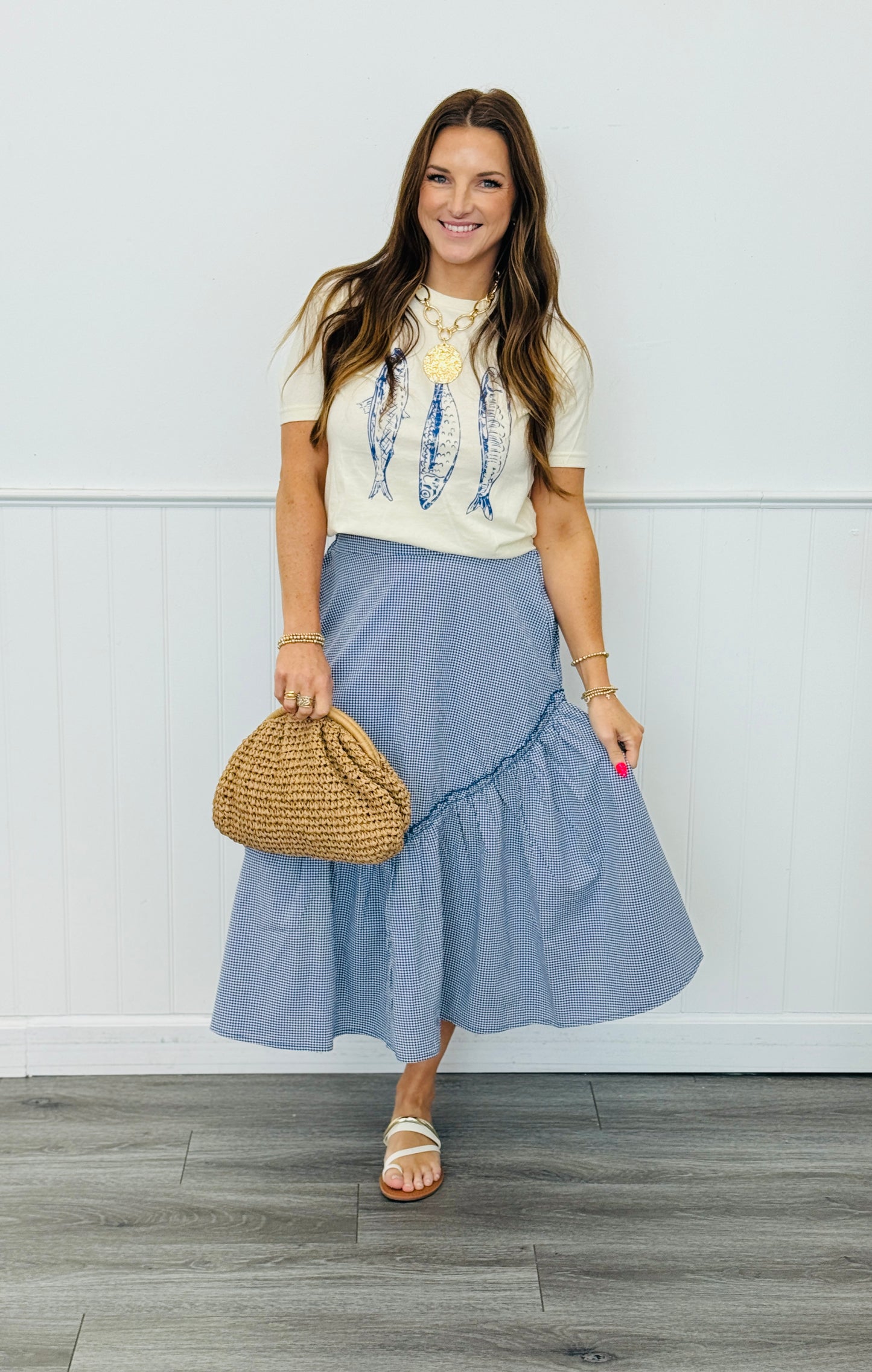 Cream Triple Fish Graphic Tee (Reg & Plus)