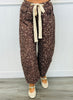 Dark Brown Bambi Print Barrel Pants (Reg.)