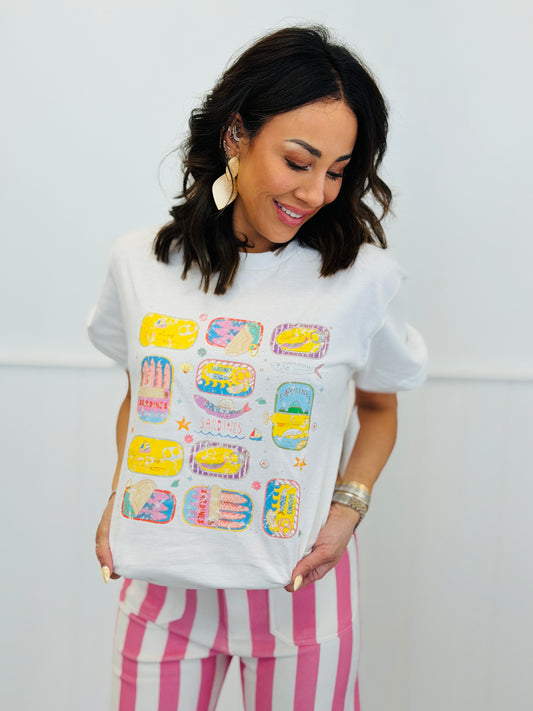 White Sardine Can Graphic Tee (Reg & Plus)