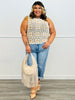 White/Taupe Square Crochet Tank Top (Reg & Plus)