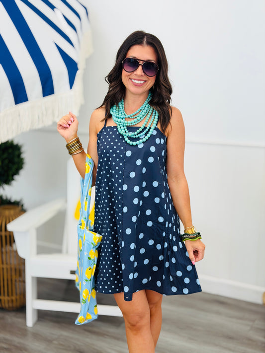 Midnight Polka Dot Mini Dress (Reg.)
