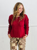 Berry/Red Textured Sweater Top (Reg.)