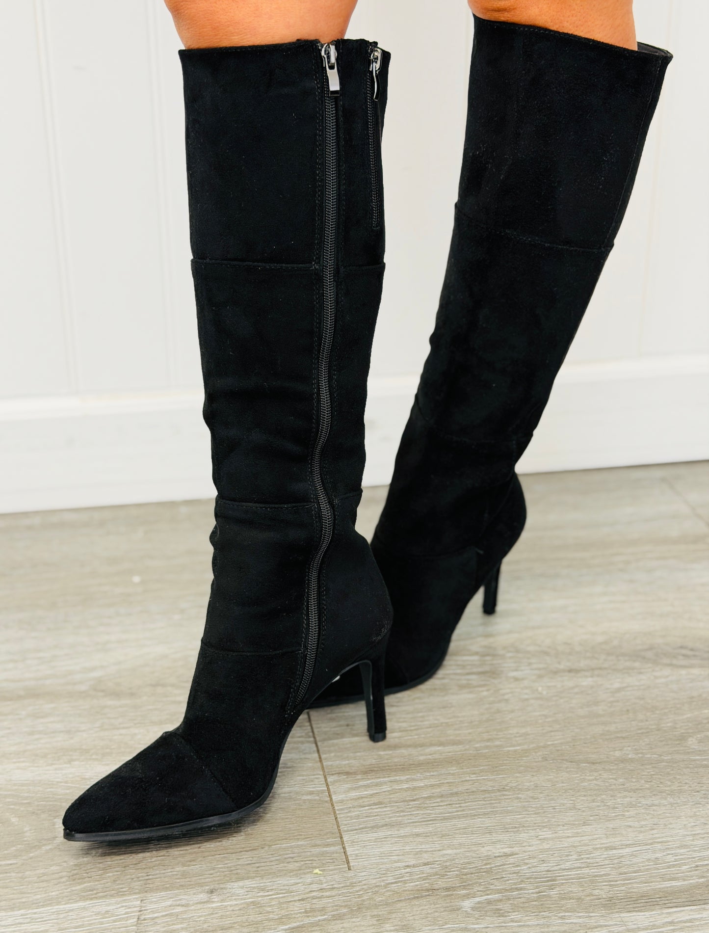 Black Elevated Elegance Knee High Boots
