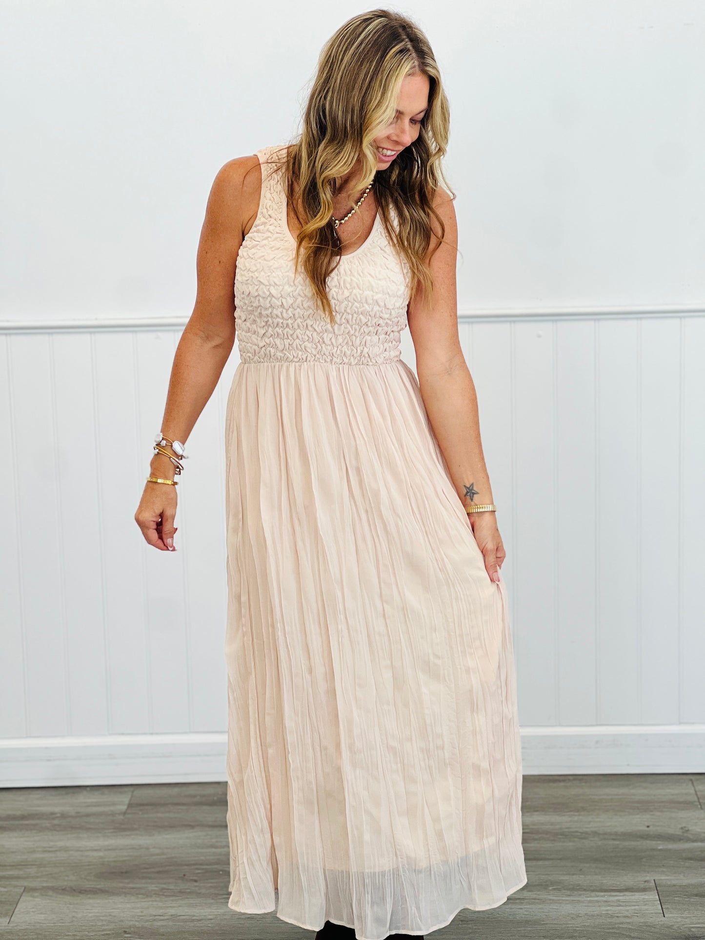 Ecru Walk Along The Beach Maxi Dress (Reg.)