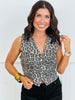 Cream Leopard Structured Vest Top (Reg.)