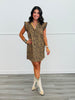 Mocha Leopard Button Up Mini Dress (Reg & Plus)