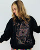 Queen Of Sparkles Black Rainbow Rhinestone Card Logo Sweatshirt (Reg. and Plus)