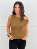 Brown Asymmetric Fuzzy Sweater Top (Reg.)