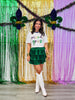 Green Shimmer Ruffle Tiered Mini Skort (Reg. and Plus)