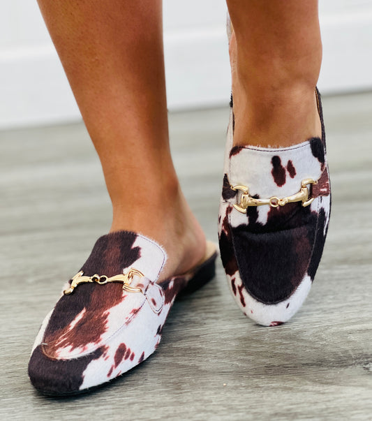 Bootless Babe Cow Print Mule
