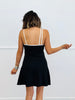 Black Asymmetric Neckline Mini Dress (Reg.)