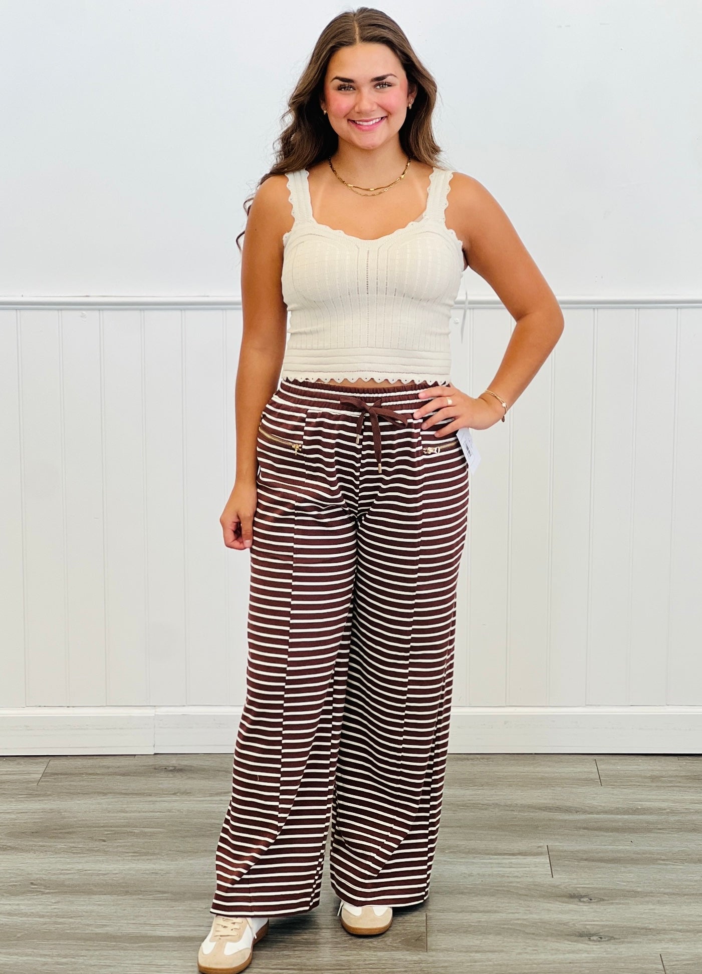 Pointelle Knit Bralette Tank Top (One Size)-2 Colors