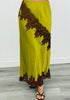 Green Eyelash Lace Trim Midi Skirt (Reg.)