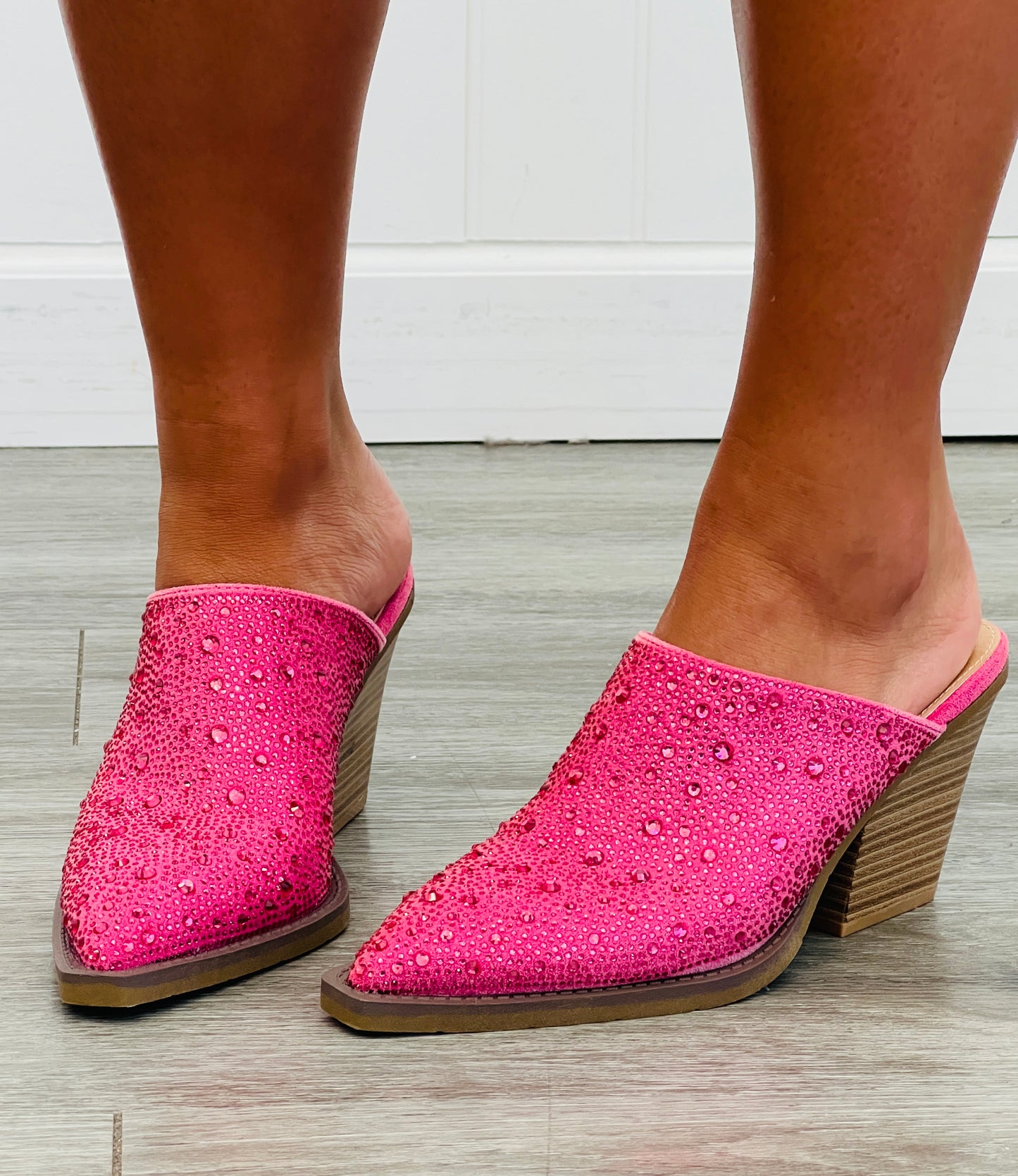 Fuchsia Dash Of Dazzle Rhinestone Mule