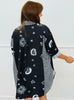 Mixed Print Oversized Button Down Shirt (Reg. and Plus)