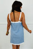Light Blue Striped Button Down Mini Dress (Reg.)