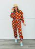 Rust/Sky Blue Polka Dot Sweatshirt (Reg.)