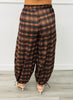 Brown Plaid Balloon Pants (Reg & Plus)