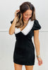 Black/White Suede Mini Dress (Reg.)