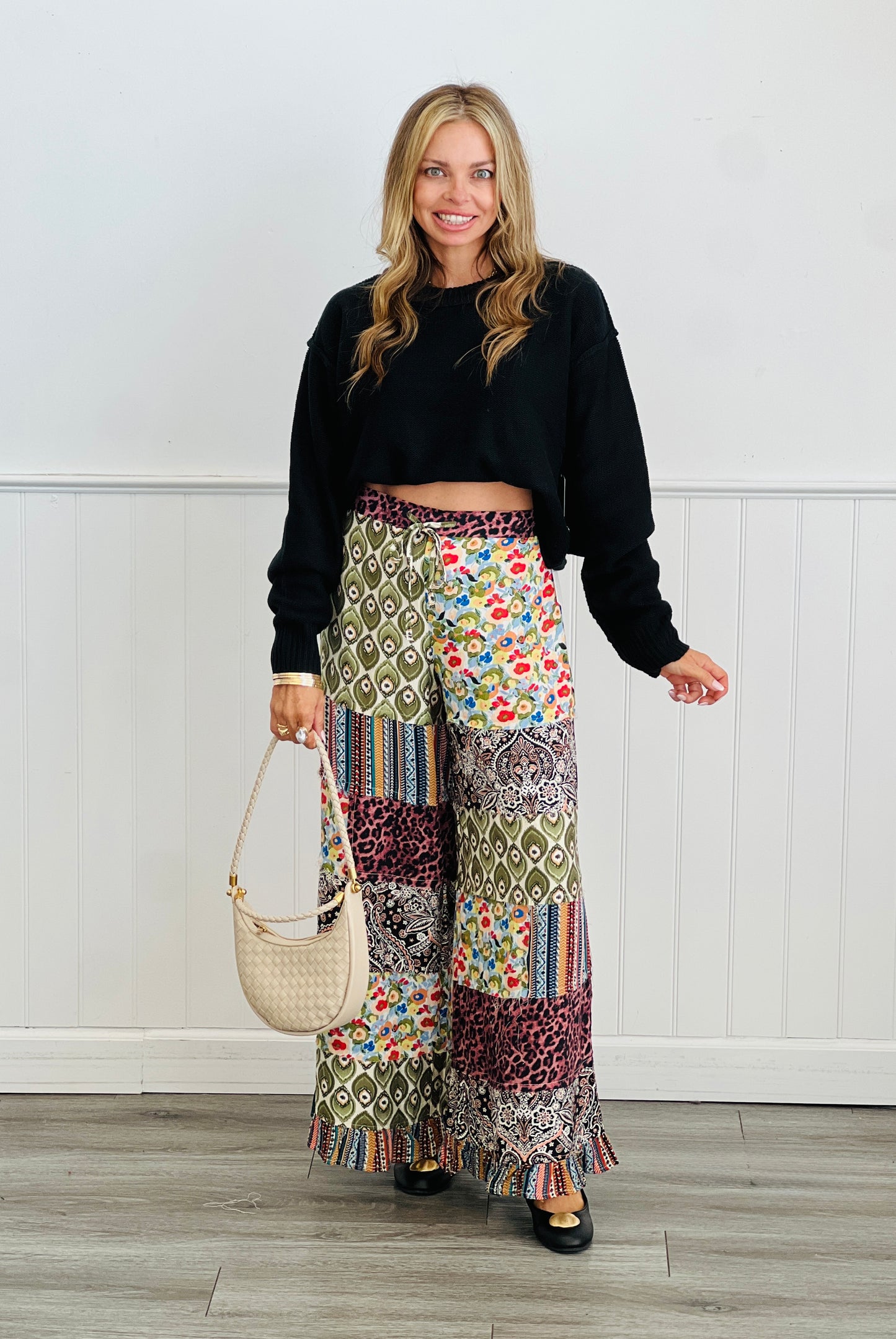 POL Olive Multi Patchwork Pants (Reg.)