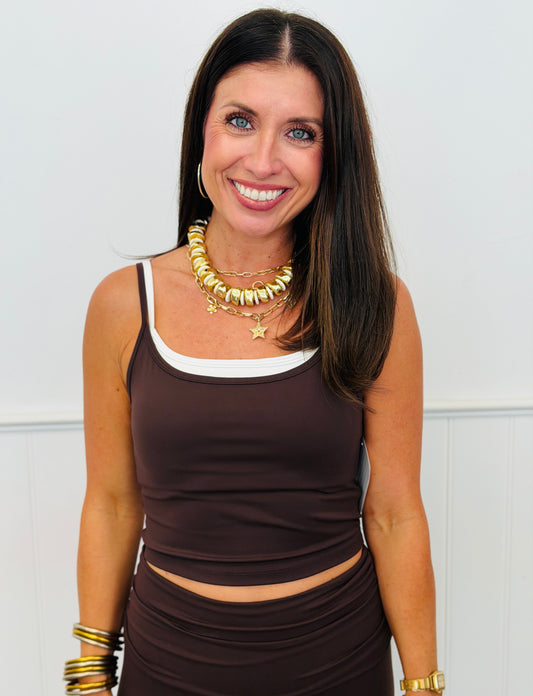Chocolate Double Layered Performance Tank Top (Reg.)
