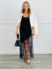 Black Asymmetric Seam Lace Cami Dress (Reg.)