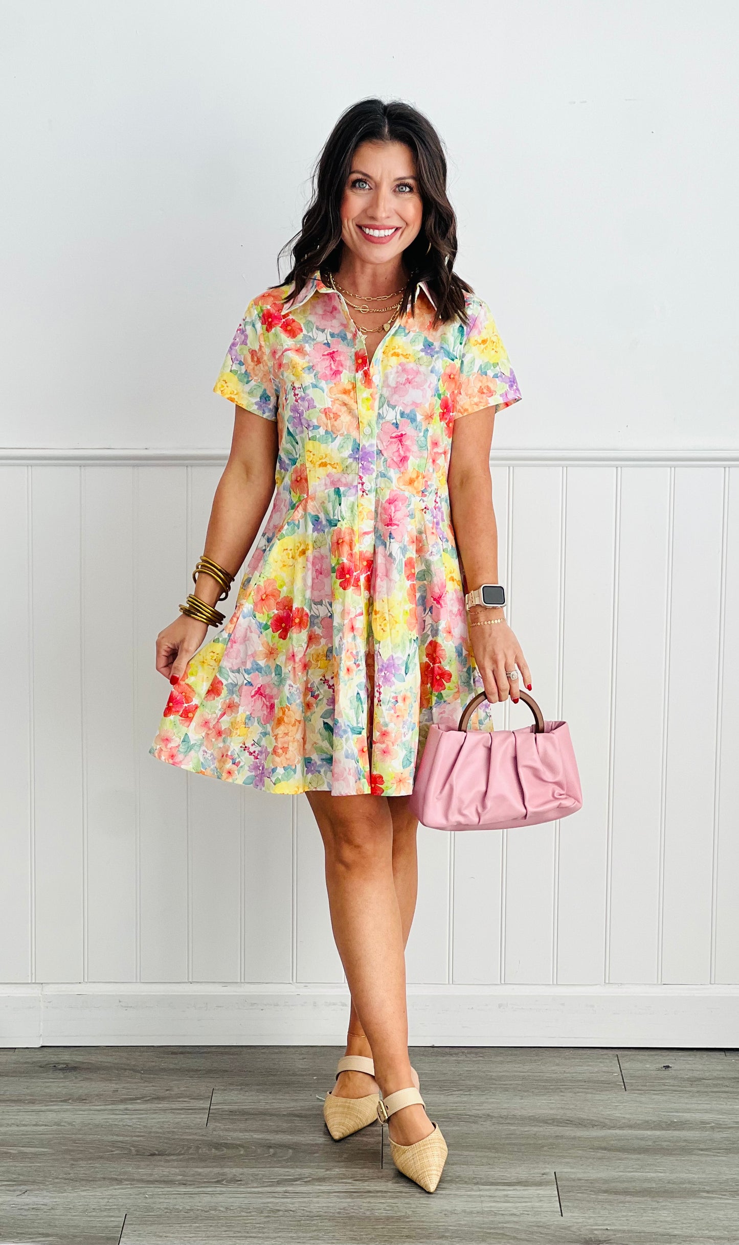 Color Explosion Floral Print Mini Dress (Reg.)