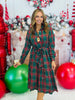 Hunter Green Plaid Midi Dress (Reg. and Plus)