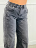 Black Denim Barrel Pants (Reg & Plus)