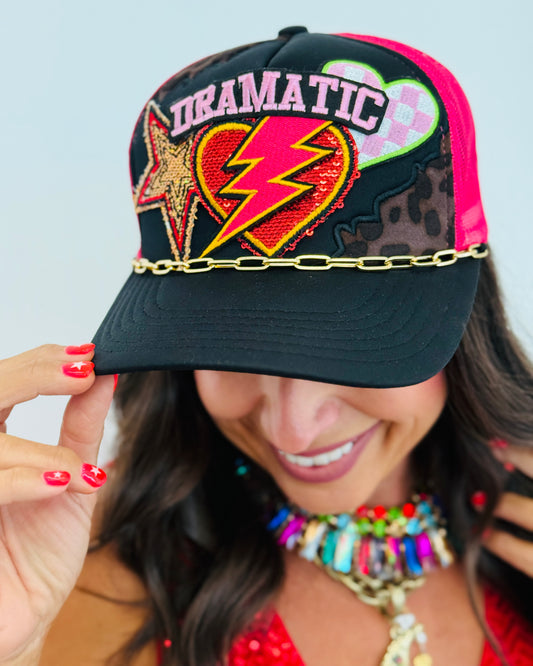 Dramatic Trucker Hat with Chain