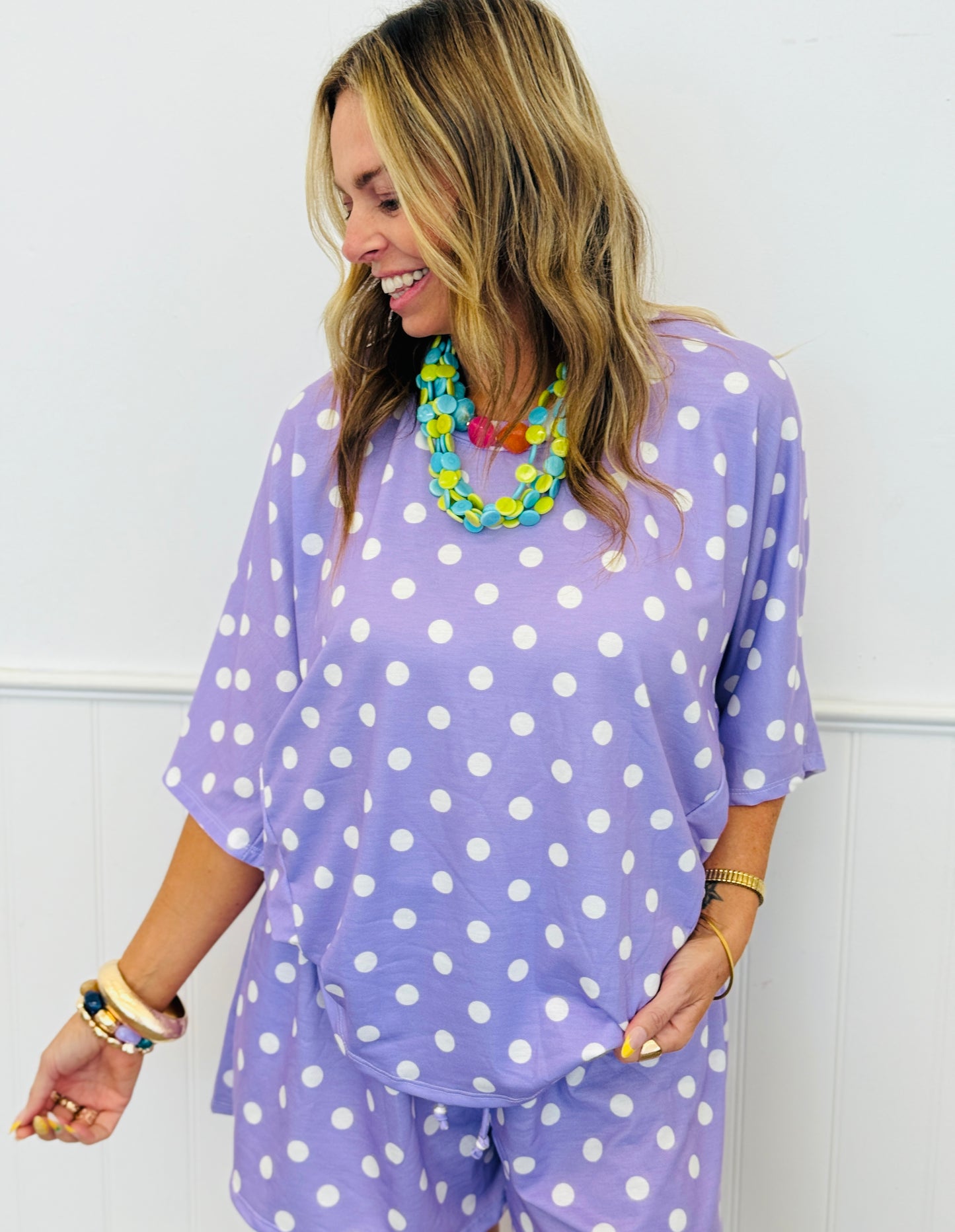 Polka Dot Oversized Top (Reg & Plus) - 5 Colors