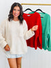Oversized Ribbed Knit Sweater Top (Reg.)-4 Colors