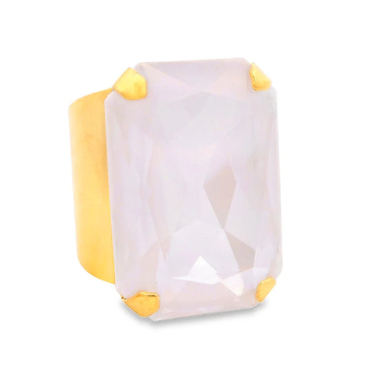 TOVA - Mini Soleil Ring in Electric White Ignite