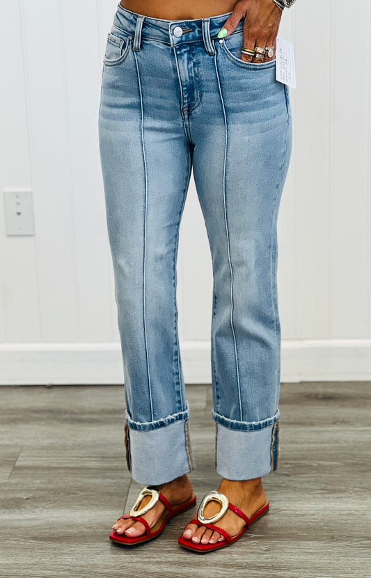 Risen Light Got To Be Me High Rise Straight Leg Jeans (Reg & Plus)