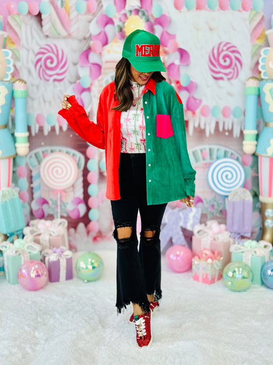 Fiesta Color Block Shacket (Reg & Plus)