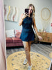 Black Polka Dot Drop Waist Mini Skort Dress (Reg.)