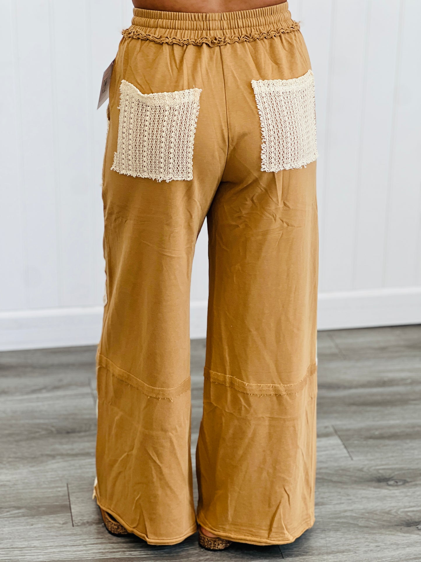 Dijon Mixed Patch Wide Leg Pants (Reg & Plus)