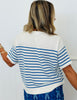 Blue Striped Short Sleeve Knit Top (Reg.)