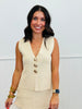 Beige Vest Gold Button Top & Maxi Skirt Set (Reg.)