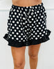 Black Polka Dot Ruffle Hem Shorts (Reg. and Plus) - 2 Colors