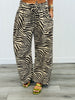 Brown/Beige Zebra Print Baggy Barrel Pants (Reg.)