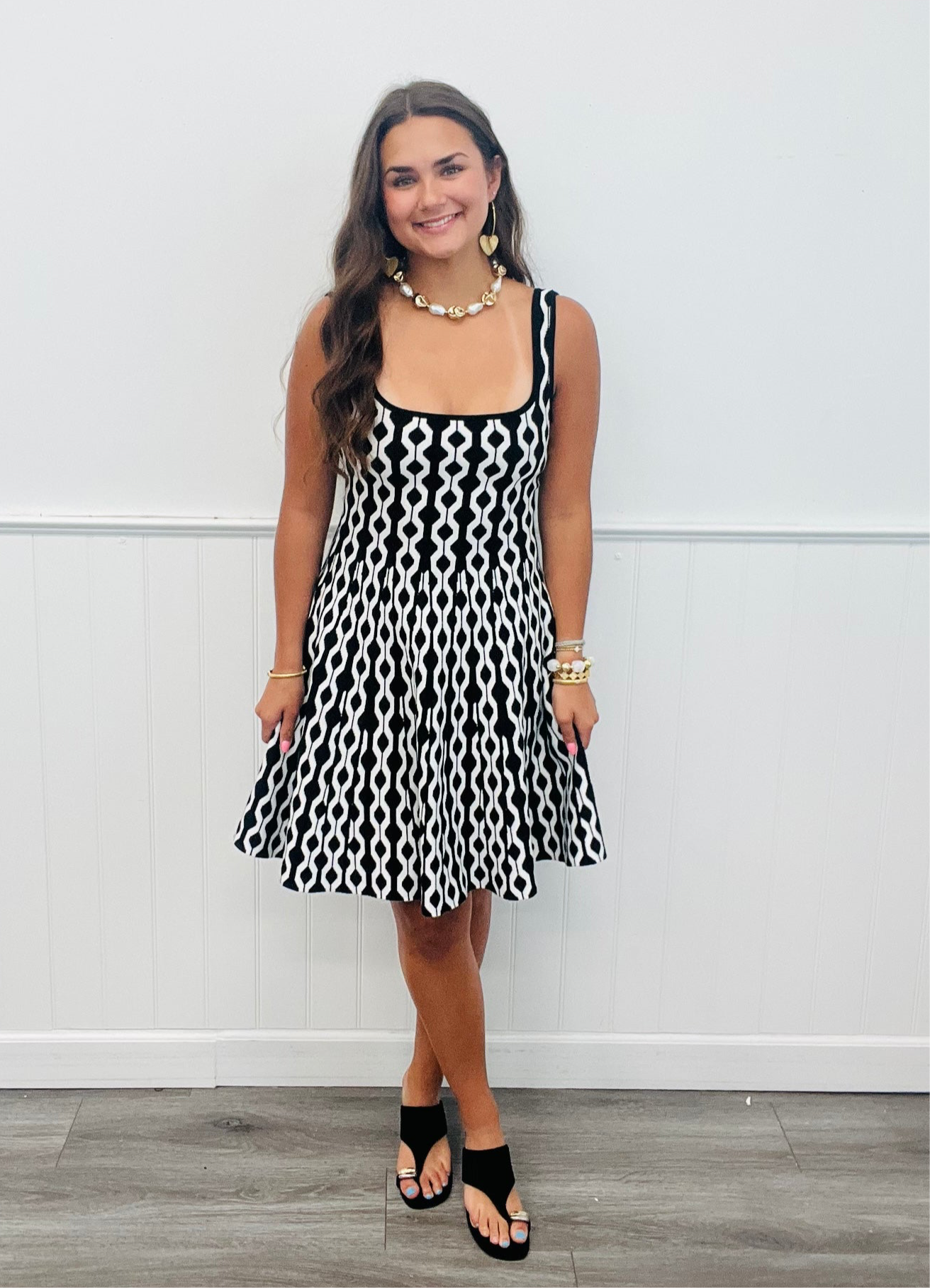 Geometric Illusion Mini Dress (Reg)
