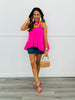 Hot Pink Ruffle Halter Blouse (Reg.)